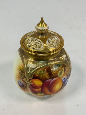 Lot 189 - ROYAL WORCESTER; a blush ivory pot pourri vase...