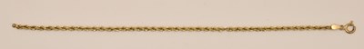 Lot 1425 - A 9ct yellow gold rope twist bracelet with...