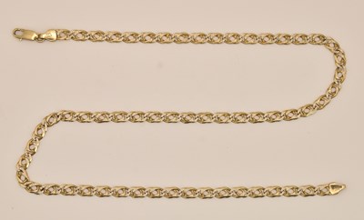 Lot 1356 - A 9ct yellow gold mariner link necklace, with...
