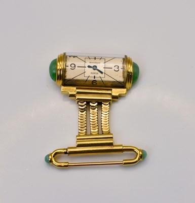 Lot 584 - JAEGER LE COULTRE; an 18ct gold Duoplan...