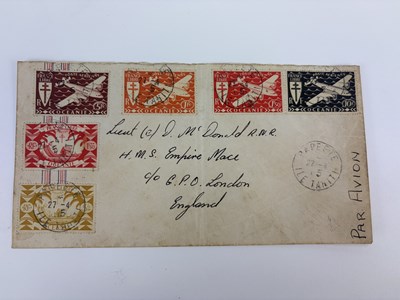 Lot 557 - An enveolope addressed to HMS Empire Mace...