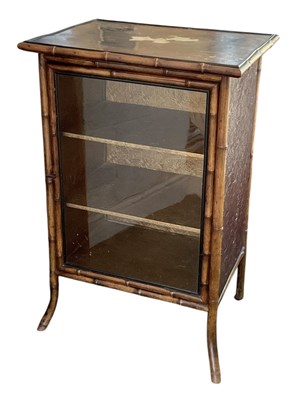 Lot 61 - A Victorian bamboo framed hand painted black...