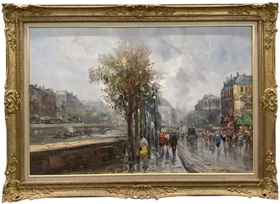 Lot 227 - J GIORDANO; oil on canvas, Continental street...