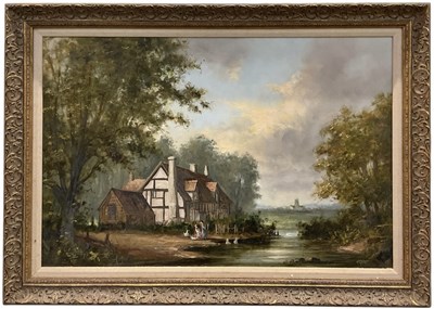 Lot 260 - UNATTRIBUTED; oil on board, rural scene, a...