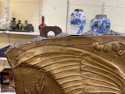 Lot 19 - An early 20th century French Art Nouveau brass...