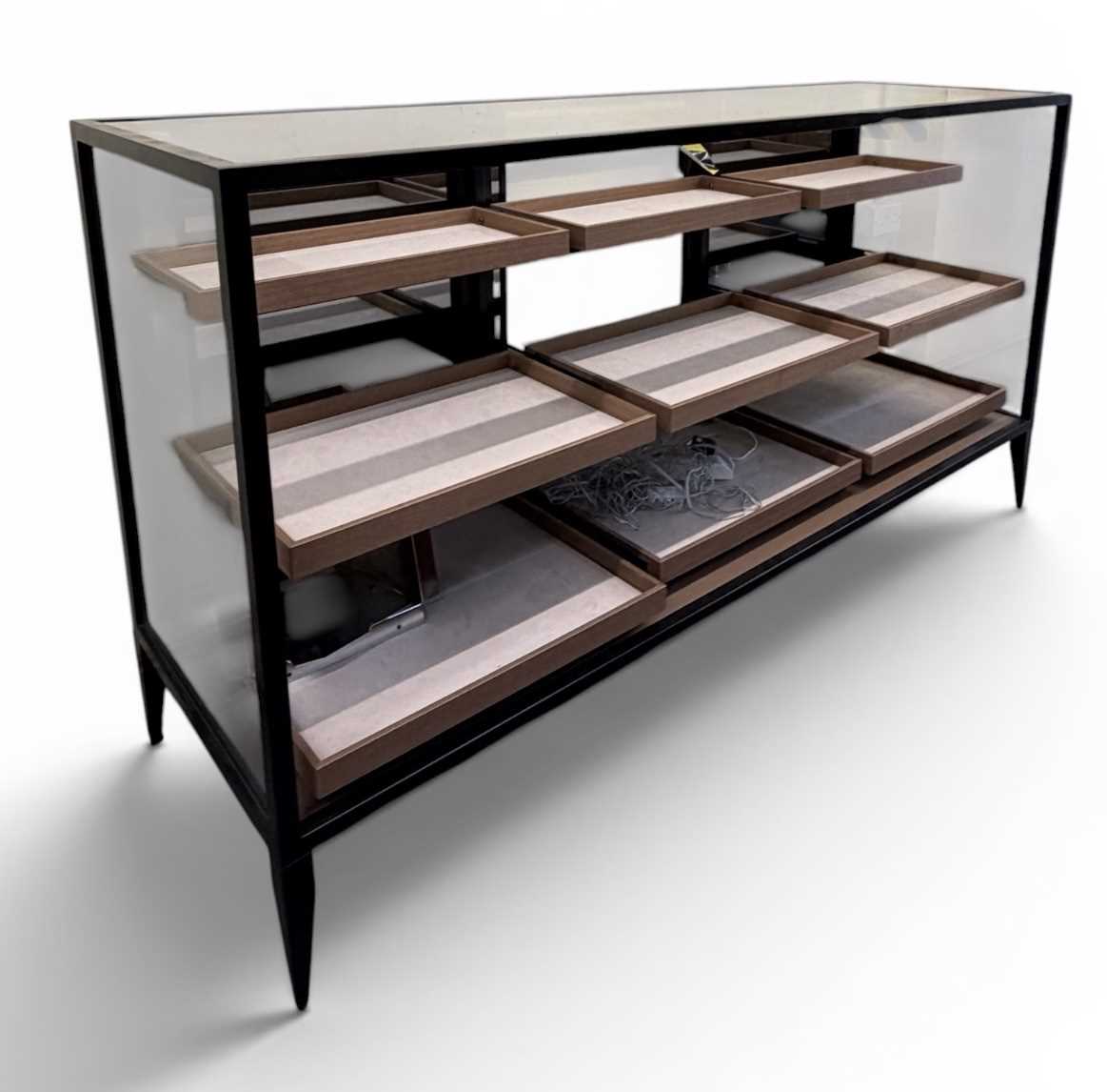 Lot 48 - A large modern contemporary ebonised metal...