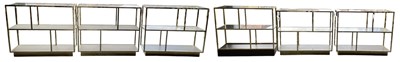 Lot 7 - A set of five modern gilded chromed metal...