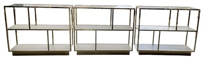 Lot 7 - A set of five modern gilded chromed metal...