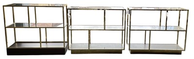 Lot 7 - A set of five modern gilded chromed metal...
