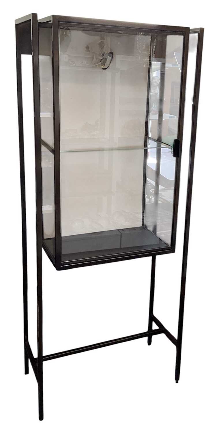 Lot 21 - IKEA; a modern ebonised metal framed 'Fabrikor'...