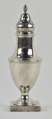 Lot 1179 - An Edward VII hallmarked silver sugar caster,...