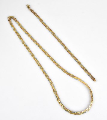 Lot 275 - A 9ct tricolour gold necklace, length 440mm,...