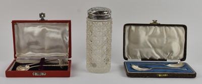 Lot 1225 - A cased pair of George V hallmarked silver...