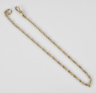 Lot 305 - A 9ct yellow gold oval link necklace, length...