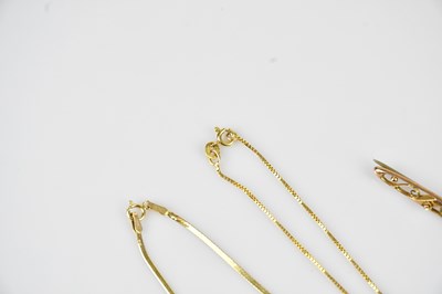 Lot 35 - Two 9ct yellow gold fine link bracelets,...