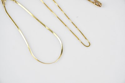 Lot 35 - Two 9ct yellow gold fine link bracelets,...