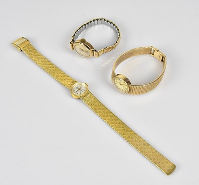 Lot 1138 - LONGINES; a lady's 9ct gold cased wristwatch,...
