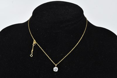 Lot 328 - A 9ct yellow gold pendant on a fine link chain,...