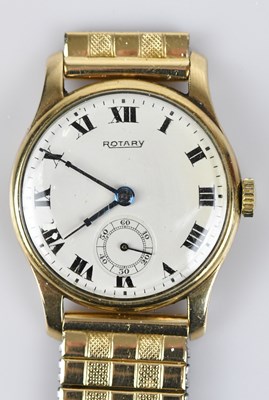 Lot 1172 - ROTARY; a 9ct gold cased wristwatch, the dial...