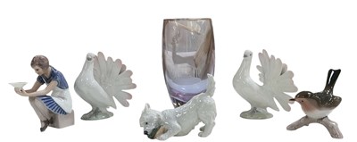 Lot 503 - BING & GRONDAHL; two porcelain figures...