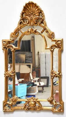 Lot 1011 - A modern gilt framed wall mirror, 110 x 63cm.