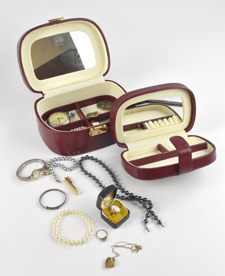 Lot 669 - A 9ct yellow gold locket, and costume...