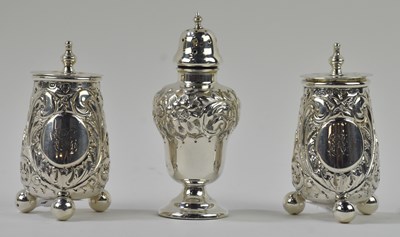 Lot 1174 - A pair of late Victorian hallmarked silver...