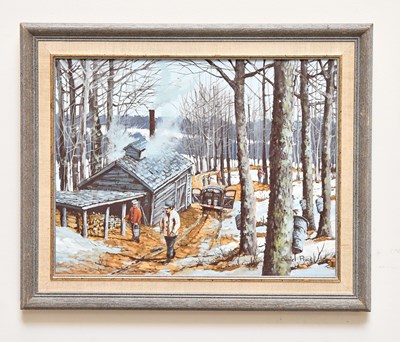 Lot 2371 - DANIEL PRICE; oil on canvas, cabin in the...