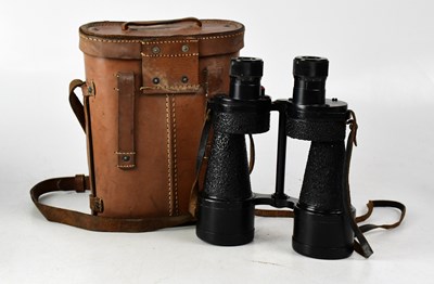Lot 551 - A pair of leather cased WWII period binoculars,...