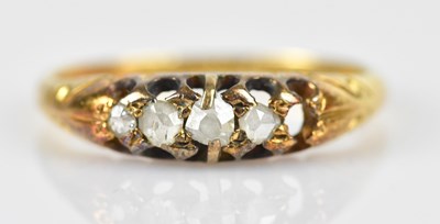 Lot 447 - An 18ct yellow gold diamond set dress ring,...