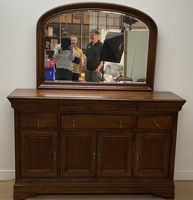 Lot 680 - A reproduction oak sideboard, with three...