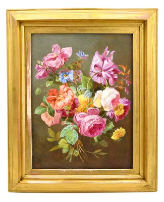 Lot 1510 - A 19th century hand painted ceramic plaque of...