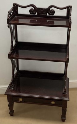 Lot 674 - A reproduction waterfall open bookcase, height...