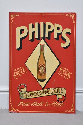 Lot 2036 - A Phipps Diamond Ale painted sign, 91 x 61cm.