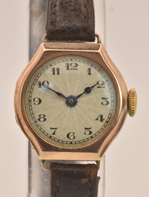 Lot 1550 - An early 20th century 9ct yellow gold cased...