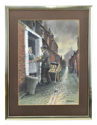 Lot 106 - TOM BROWN (1933-2017); pastel, 'Firewood Man',...