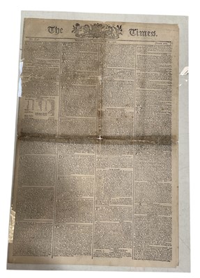 Lot 425 - A segment from The Times newspaper, Wednesday...