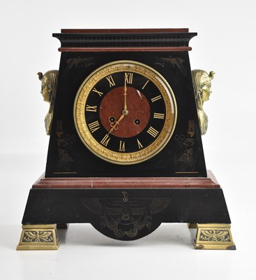 Lot 197 - A late 19th century French black slate...