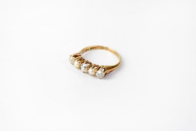 Lot 972 - A yellow gold ladies' dress ring set with...