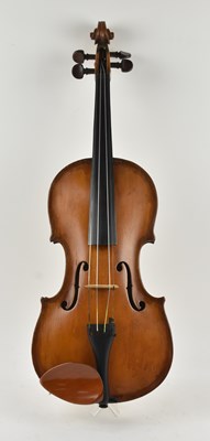 Lot 391 - AFTER MAGGINI; a full-size violin with inlaid...