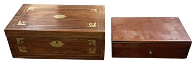 Lot 340 - A good 19th century rosewood and brass inlaid...