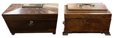 Lot 328 - A late 19th century rosewood sarcophagus form...