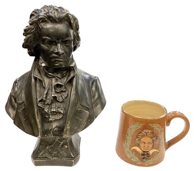 Lot 400 - An early 20th century bronzed plaster bust of...