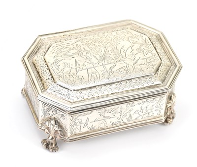 Lot 82 - A George V hallmarked silver casket of shaped...
