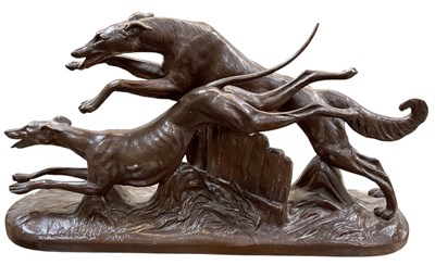 Lot 583 - AFTER LOUIS-ALBERT CARVIN; a bronzed spelter...