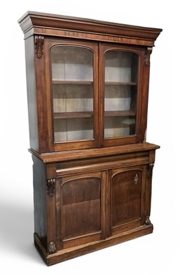 Lot 83 - A Victorian mahogany bookcase, with a pair of...