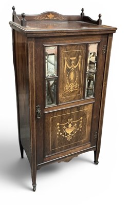 Lot 65 - A late 19th century rosewood and inlaid music...