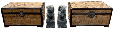 Lot 1082 - Two early to mid 20th century Oriental carved...
