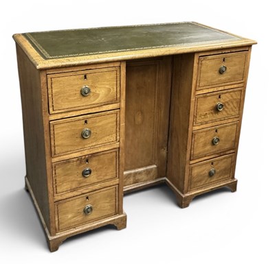 Lot 77 - A small 19th century walnut kneehole desk,...