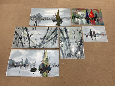Lot 383 - GEORGE DEAKINS (British, 1911-1981); six oils...